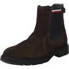 Tommy Hilfiger Stivali Bassi Uomo Corporate Suede Chelsea Pelle Scamosciata, Marrone (Cocoa), 40 EU