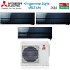 MITSUBISHI ELECTRIC Climatizzatore Condizionatore Mitsubishi Electric Trial Split Inverter serie Kirigamine Style MSZ-LN 9+9+9 con MXZ-3F68VF Onyx Black R-32 Wi-Fi Integrato Colore Nero 9000+9000+9000