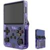 AMCR Console di gioco portatile retrò, R36S, display IPS da 3,5 pollici, scheda TF da 64 GB, oltre 10.000 giochi, con sistema Linux open source (lingua italiana non garantita), viola