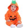 MOMBEBE COSLAND Pagliaccetto Zucca Bimbo Halloween Costume Tutine (6-12 Mesi, Arancione)