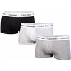 Calvin Klein 3p Trunk, Bóxer Uomo, Black White Grey Heather Short, XL (Pacco da 3)