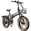 SAMEBIKE XWLX09-II Bicicletta elettrica pieghevole da montagna, motore da 1000W, batteria da 48V 15Ah - Nero