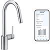 Moen 7565EVC Align Smart Faucet Touchless Pull Down Spruzzatore Rubinetto da Cucina con Controllo vocale e potenziamento di Potenza, Finitura cromata