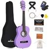 ADM 1/4 - Chitarra per bambini/Chitarra da concerto per principianti, con accordatore a clip, tasca, cinghia, corde supplementari e plettri, colore: Viola