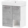 Schildmeyer Samu 147755 - Mobile base lavabo per ospiti, 55 x 33 x 64,6 cm, bianco lucido - grigio pietra