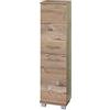 Schildmeyer Credenza 119936 Isola, 30x32,5x117 cm, Decoro Abete Rosso Argento