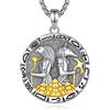EUDORA Harmony Ball Collier Anubis et Hoeus in Argento Sterling 925 per Femme et Homme, Pendentif Pyramide Anpu Heru égyptien Antique Dieu des Morts Cadeau de Bijoux de Protection, 20 + 2 pouces