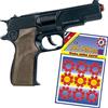 Krause & Sohn Pistola di alta qualità con 144 munizioni di tiro della polizia, cowboy per bambini e adulti accessori per costume (pistola polizia)