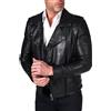 D'Arienzo Chiodo Pelle Nera con Alette da Uomo Giubbotto Biker Vera Pelle Made in Italy Nero/52