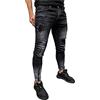 ARtray Jeans skinny da uomo neri strappati elasticizzati slim fit pantaloni in denim vestibilità regolare jeans a gamba dritta pantaloni affusolati con tasche con cerniera leggeri pantaloni da