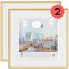 walther design New Lifestyle Cornice portafoto, in confezione da 2 pezzi, da 20 x 20 cm, colore oro