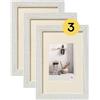 walther design Home HO015V3 Cornice portafoto in legno, in confezione da 3 pezzi, da 10 x 15 cm, colore bianco polare