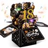joyoldelf Biglietti Auguri Pop Up 18 Anni - Luci Musica Candele Interattive, Biglietto di Auguri 3D, Regalo Buon Compleanno Busta Divertente Para Donna, Uomo, Amica, Figlia, Fidanzata, Ragazzo