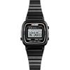 MASTOP Orologio da polso da donna al quarzo, ultra sottile, splendido e semplice, con quadrante piccolo, cinturino in acciaio a maglia, Acciaio Nero