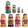 Rukauf Matrioska Babushka - Set di 4 Bambole in Legno - 9 cm di Altezza - Diversi Motivi - Матрёшка Matruschka
