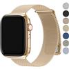 Fullmosa Cinturino Compatibile con Apple Watch 49mm 46mm 45mm 44mm 42mm Donna e Uomo, Cinturino Maglia Milanese in Acciaio Inox per Apple Watch Serie 10 9 8 7 6 5 4 3 2 1 Ultra 2/1 iWatch SE, Oro