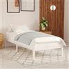 ZQQLVOO Struttura Letto Semplice Moderna letti una piazza e mezza Facile da montare Giroletto Bianco in Legno di Pino 75x190 cm UK Small SingleAdatto per agriturismo, camera da letto, ufficio