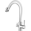 Ibergrif M22122-3 - Rubinetto da Cucina con Bocca Flessibile, Miscelatore lavello 3 Vie per Purificatore Filtro Acqua
