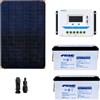 Kit fotovoltaico 24V pannello HF 500W regolatore 30A serie VS USB batteria 150Ah