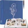 Lanpn Album Fotografico Scrapbooking, Grande Lino DIY Scrapbook 100 pagine bianche con divisori di cellofan, per foto 9x13 cm 10x15 cm 13x18 cm (Blu, 30x33,5cm)