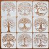 FINGERINSPIRE Stencil Grande per Dipingere Albero della Vita 30 x 30 cm PET - Celtico, a Spirale, Ritorto - Riutilizzabile per Spruzzatura, Rami e Foglie