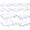 Prmape 12 Pezzi Scatole Plastica con Coperchio Piccole, 4 Taglie Piccole Scatole Plastica Trasparente, Mini Scatola Porta Oggetti per Pillole Perline Gioielli e Oggetti Artigianali