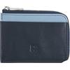 DUDU Portafoglio Uomo Piccolo con Zip, Portafoglio RFID in Pelle Colorato, Porta Carte di Credito, Design Compatto Tascabile Navy