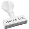 Wedo 19326 - Timbro per testo Verdig, in plastica, larghezza stampa: ca. 45 mm, impugnatura ergonomica, colore: Bianco