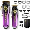 SUPRENT PRO - Tagliacapelli professionale da barbiere, senza fili, motore brushless e lama rivestita in DLC, zero gap, set regalo (viola)