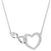Swarovski Pendente Hyperbola, Cuore e infinito, Bianco, Placcato rodio
