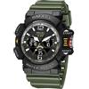Boosns Doppio Tempo Orologio da Uomo Digitale Sportivo Outdoor Analogico Quarzo LED Elettronico Plastica Orologi da Polso (Verde militare)