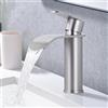 ARCORA AOCORA Rubinetti per Lavandini Bagno, Rubinetto in Acciaio Inossidabile 304, Rubinetteria con Regolazione Acqua Calda e Fredda, Aeratore Rimovibile, Cartuccia in Ceramica, Nichel Spazzolato