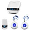 Liotoin Pulsante di Chiamata Wireless, LIOTOIN Cercapersone con LED in Portata Fino a 180m Impermeabile Sistema di Assistenza per Anziani Pazienti Disabili Casa Ospedale (3 Trasmettitori 1 Ricevitori)