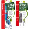 STABILO Matita a pressione ergonomica per destrimani Easy 3.15 in chiaro/blu scuro - penna singola - inclusa 1 mina spessa - durezza HB & temperamatite + mine per ricaricare, confezione da 6 pezzi -
