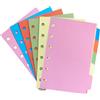 DY.2ten 10 Fogli Divisori Raccoglitori ad Anelli A7,6-fori Colourful Filler Pagine Divisorio Pagina Indice Tab, per Scuola o Ufficio, A7 Cartoncini Separatori per Raccoglitori ad Anelli