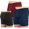 Forge Big Mens Calvert TRIPLE Pack Cotone Boxer Shorts Multipack Per Taglie 2XL 3XL 4XL 5XL 6XL 7XL 8XL, Nero Blu Marina Rosso Vino, 5XL plus