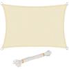 WOLTU Vela ombreggiante 5x7m in HDPE 180 g/m² Traspirante Tenda a Vela Parasole Rettangolare Protezione Solare Respirante Anti UV Giardino Esterni Beige