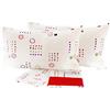 Mariella Bruni Completo Letto Matrimoniale Microfibra Set Lenzuola 3 Pezzi sopra sotto con Angoli Federa (Satelliti Rosso)