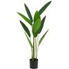 Avilia Pianta Artificiale Tropicale Decorativa 97cm - Strelitzia Artificiale con Vaso Nero Opaco per Interni, Albero Realistico per Soggiorno ed Ufficio