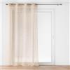 Douceur d'Intérieur Louxor Tenda con Occhielli, 140 x 280 cm, Tessuto sablé Stampato Metallizzato, Beige