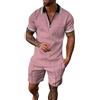 Generico Set da Uomo in Cotone e Lino Casual da Spiaggia Abiti da Yoga Abito Elee con Camicia Henley Estivi Completo Invernale Manica Corta e Pantaloni Maglietta Uomo Estiva Tute Uomo Estive Complete