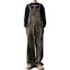 ORANDESIGNE Jeans Larghi Jeans Leopardati da Uomo Salopette Leopardata Jeans con Spalline Regolabili Stile Leopardo Salopette Pantaloni da Lavoro Boyfriend Salopette Casual A Leopardo M