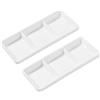 Housoutil 2 Pz 6 Pollice Bianco Puro Dip Vassoio In Ceramica Dip Con 3 Scomparti Rettangolare Diviso Ciotole Salsa Per Piatto Salsa Di Soia