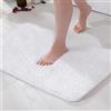 MIULEE 1 Pezzo Tappeto in Microfibra 4 CM Lungo Anti-scivolo Assorbimento dell'acqua Morbido Tappetino da Bagno per Porte d'ingresso Corridoio Doccia Soggiorno 40X60 CM Bianco