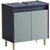 Schildmeyer Lovis 157032 - Mobile base lavabo, 56,9 x 33 x 60,1 cm, blu notte - blu tortora