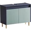 Schildmeyer Lovis 157034 - Mobile base lavabo, 80 x 33 x 60,1 cm, blu notte - blu tortora