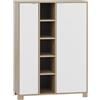 Schildmeyer Highboard Anouk, 701766, legno di quercia chiaro, bianco gesso, 89,6 x 39 x 122,4 cm