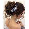 Ushiny Fermaglio per capelli da sposa con cristalli, accessorio per capelli da sposa, con perle, per donne e ragazze