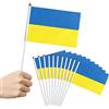 Nuyoah Bandiera Ucraina Bandiere Ukraine Ucraina Flag 30pz 14x21cm Ukrainian Flag con Asta Poliestere Leggero Durevole A Prova di Dissolvenza Applica a Interno ed Esterno