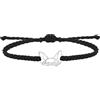 CSstone Bracciale personalizzato con nome cane, braccialetto con ciondolo orecchie di cane Gioielli di razza canina Bracciale in argento sterling 925/acciaio inossidabile regalo per donne/amante dei cani